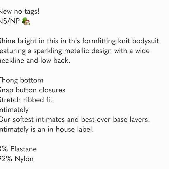 FREE PEOPLE LIKE NEW Sprinkled In Gold Bodysuit Size M/L - Picture 5 of 5